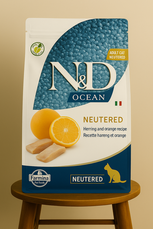 N&D Ocean Ringa Balıklı ve Portakallı Kısırlaştırılmış Yetişkin Kedi Maması