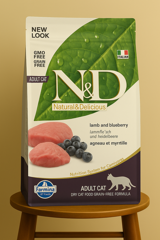 N&D Prime Tahılsız Kuzu Etli ve Yaban Mersinli  Yetişkin Kedi Maması