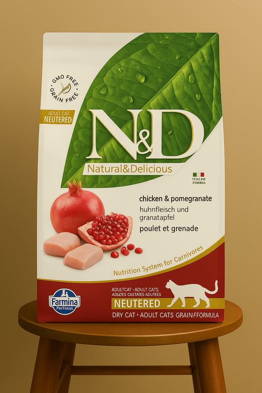 N&D Prime Tahılsız Tavuklu ve Narlı Kısırlaştırılmış  Yetişkin Kedi Maması