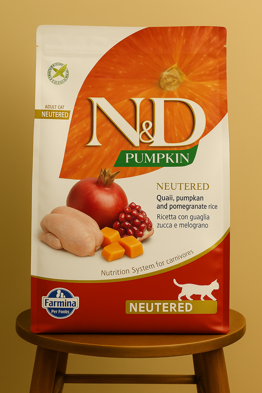 N&D Pumpkin Bıldırcınlı Balkabaklı ve Narlı  Kısırlaştırılmış Yetişkin Kedi Maması
